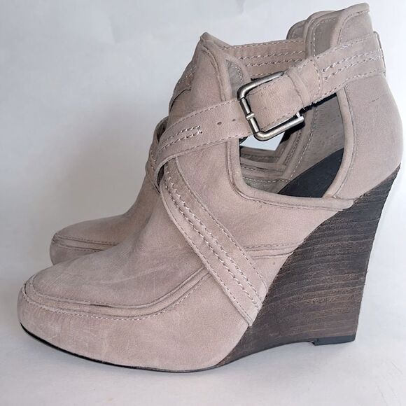 NWOT all-leather Joie wedge heeled booties - Picture 3 of 6
